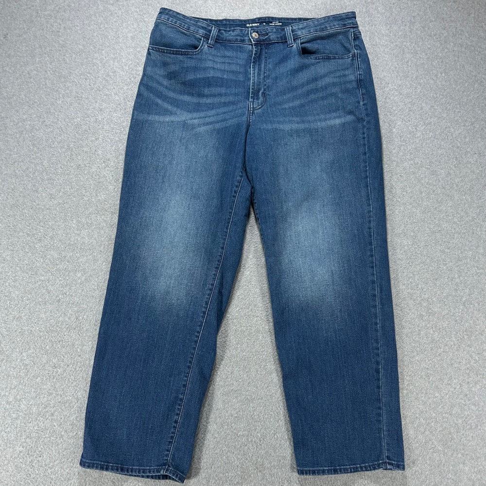 Old Navy Jeans Wow Loose Womens 16 Blue Denim High Rise Relaxed Casual